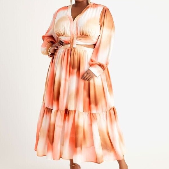 Ashley Stewart Dresses & Skirts - Ashley Stewart Pink and Tan Gradient Dress